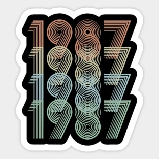 Vintage 1987 33nd Birthday Men Women Sticker